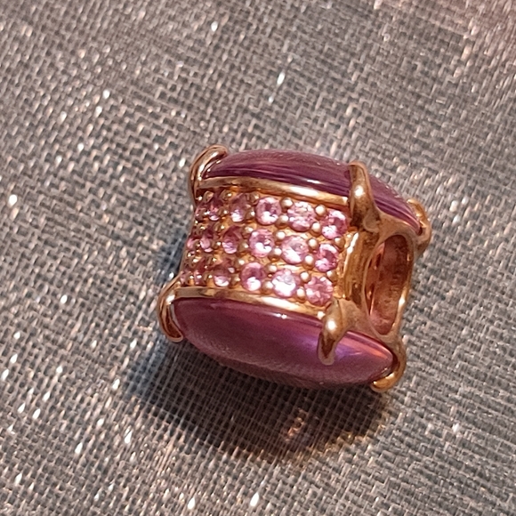 ʕ·ᴥ·ʔ Authentic Pandora Rose Pink Oval Cabochon Charm Retired